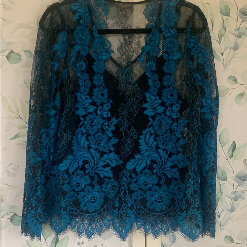 The Limited Teal Lace Blouse. Super elegant with a touch of class